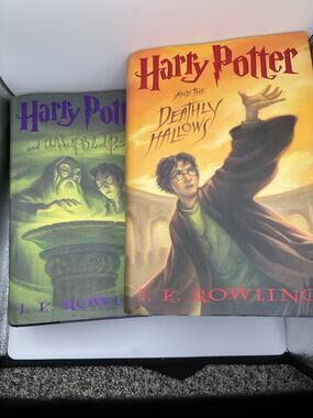 Harry Potter Half-Blood Prince Deathly Hallows First Edition 1st Print 2 Books